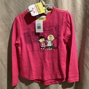 Peanuts Kids Long Sleeve Fushia Shirt